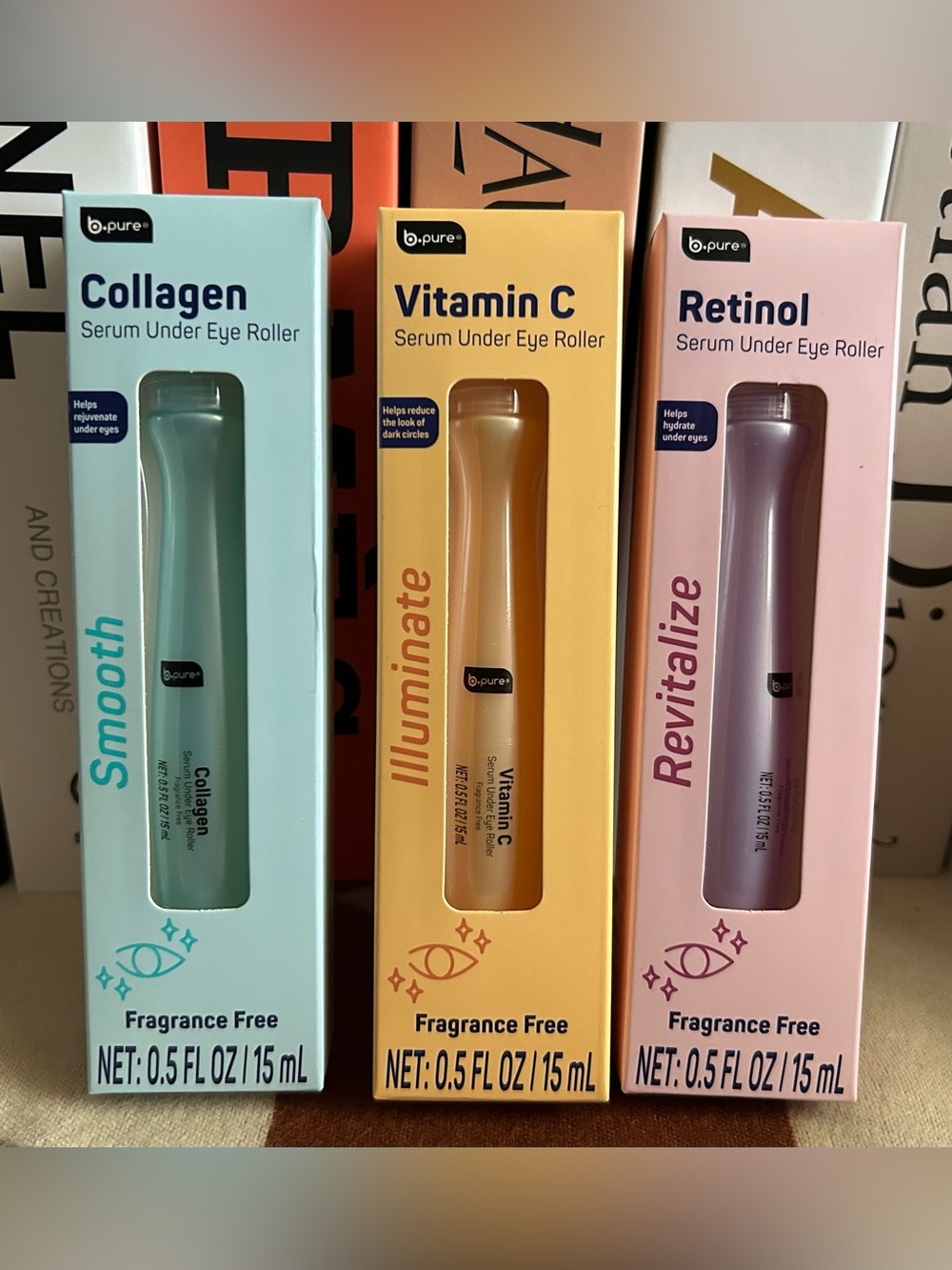 💙 NEW 💙 Set Of 3 Collagen, Vitamin C & Retinol Serum Eye Rollers 💙